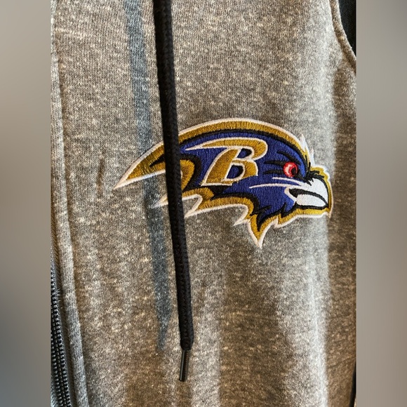 Baltimore Ravens Ultra Game NFL Men's Full Zip Soft Fleece Raglan Hoodie - Picture 2 of 6